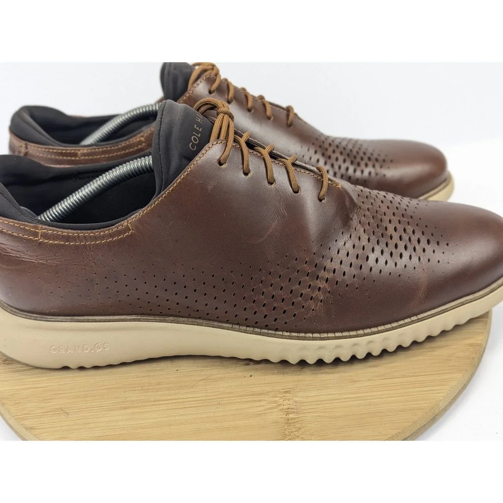 M Shoes Brown Leather Perforated